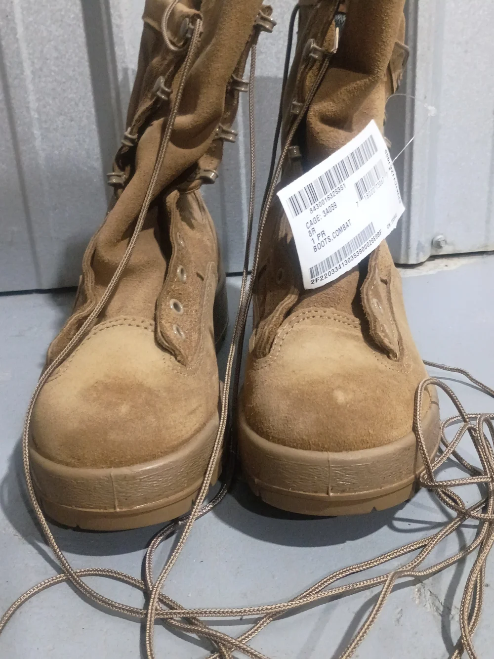 Unbranded Men's Tan Combat Boots - Lace-Up Suede Tactical Boots